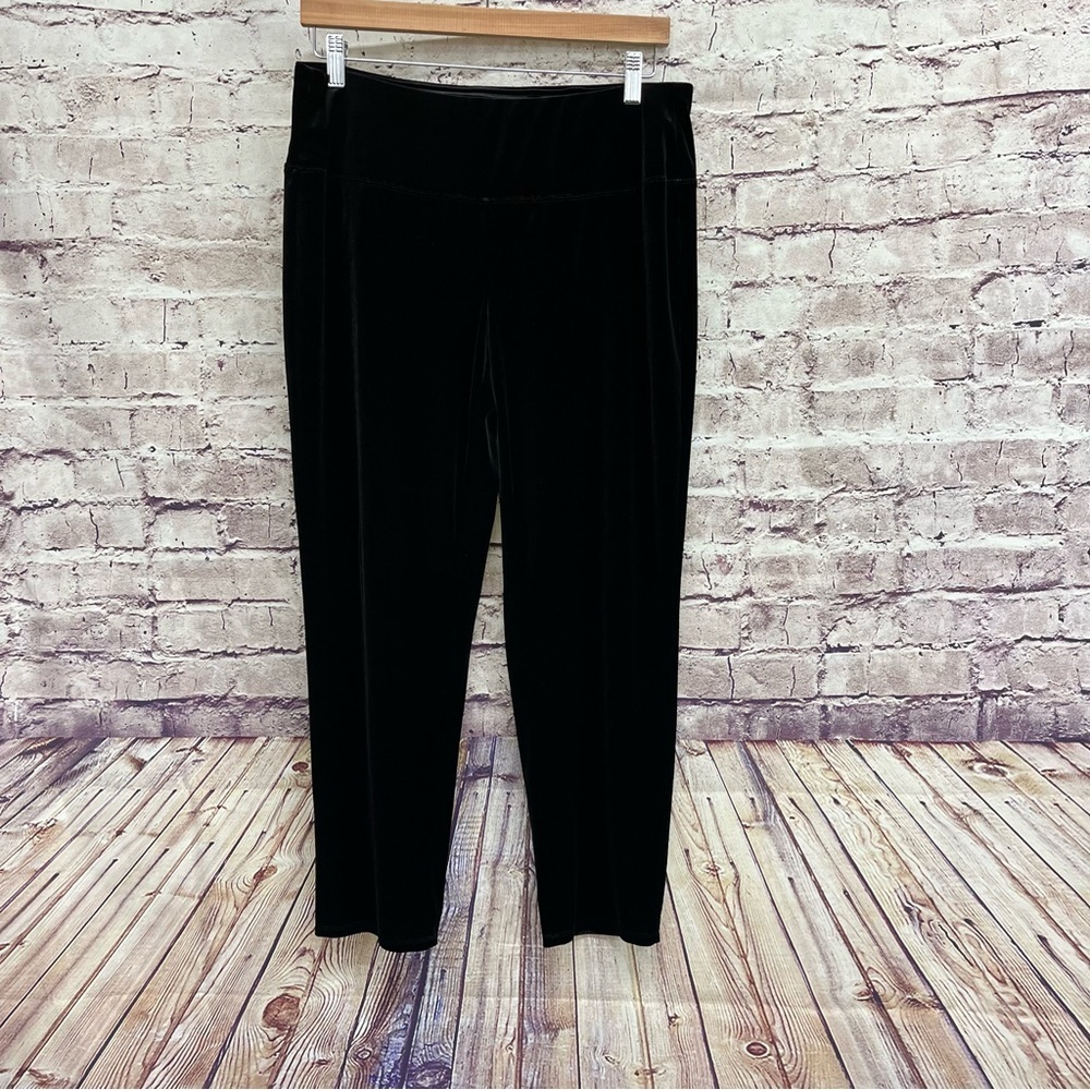 J.Jill Black Velour Pull On Leggings